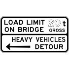 LOAD LIMIT ... t ON BRIDGE, HEAVY VEHICLES DETOUR