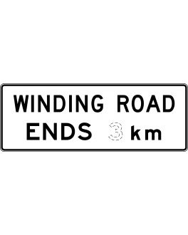 WINDING ROAD ENDS 3KM