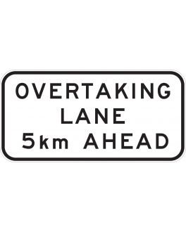 OVERTAKING LANE ?KM AHEAD
