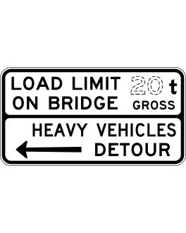 LOAD LIMIT ... t ON BRIDGE, HEAVY VEHICLES DETOUR