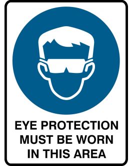 EYE PROTECTION MUST BE WORN IN THIS AREA