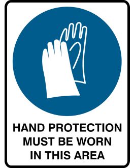 HAND PROTECTION MUST BE WORN IN THIS AREA