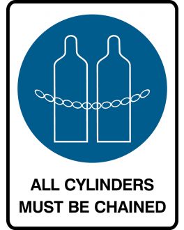 ALL CYLINDERS MUST BE CHAINED