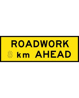 ROADWORK X km AHEAD